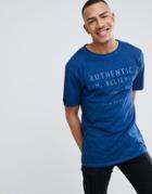 Replika Tall T-shirt With Faded Logo Print - Blue