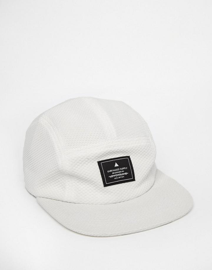 Asos 5 Panel Cap In White Mesh - White