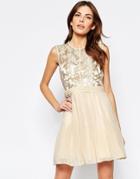 Little Mistress Skater Dress With Baroque Lace Top