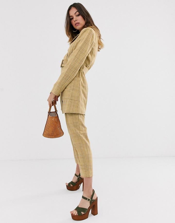 Moon River Check Pants-yellow