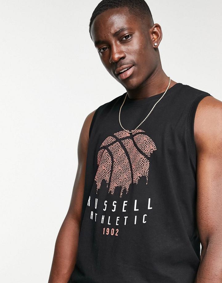 Russell Athletic Sky Line Tank In Black-grey