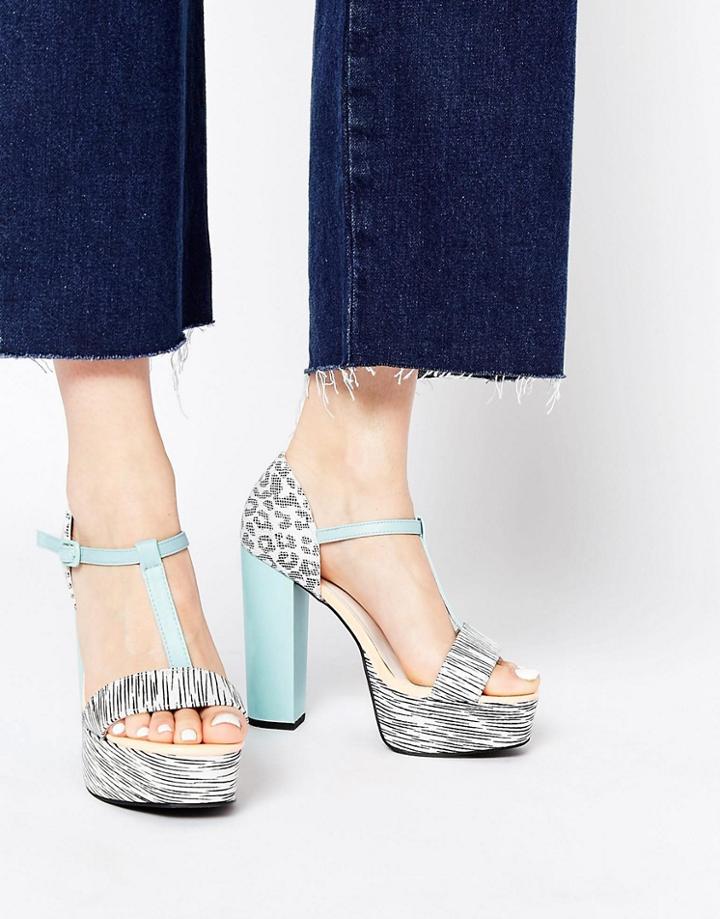 New Look Wonder Multi Effect Platform Heeled Sandals - Multi