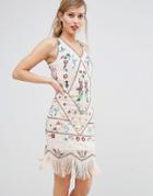 Frock & Frill Embroidered Flapper Dress - Cream