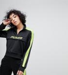 Puma Exclusive To Asos Track Jacket In Black And Neon Green - Black