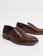 Base London Varone Smart Loafers In Brown Leather