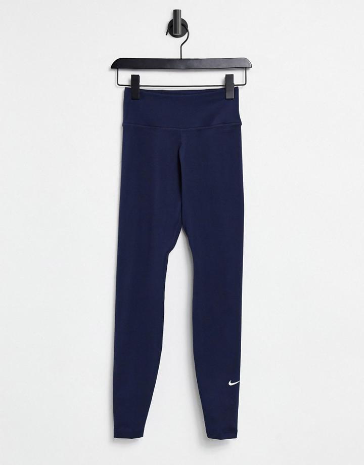 Nike Training One Tight Leggings In Dusty Blue-blues