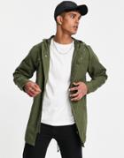 Only & Sons Lightweight Parka In Khaki-green