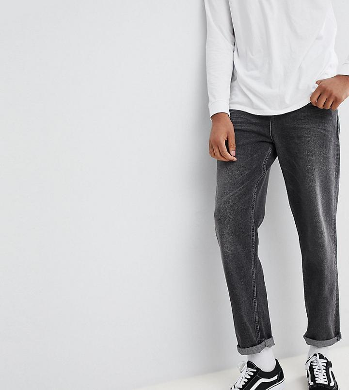 Asos Tall Skater Jeans In Vintage Washed Black - Black