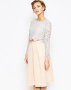 Coast Sardinia Lace Crop Top In Gray - Gray