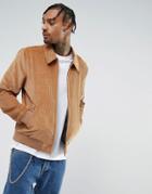 Asos Cord Harrington Jacket In Tan - Tan