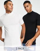Asos Design Cotton Turtle Neck Sweater 2 Pack-multi