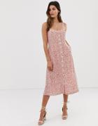 Capulet Sunny Midi Dress With Button Front - Red