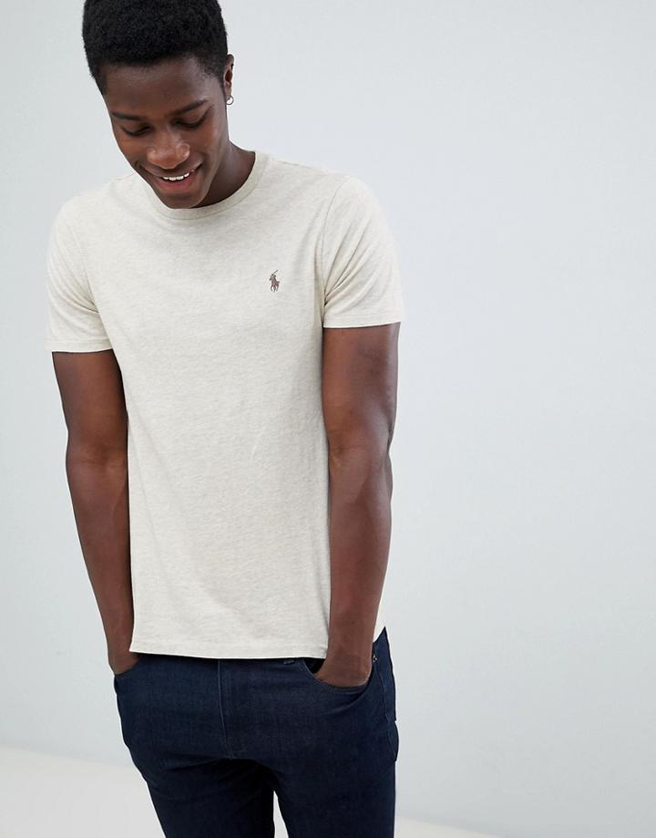 Polo Ralph Lauren Player Logo T-shirt In Tan
