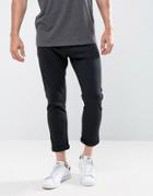 Casual Friday Slim Fit Cropped Pants In Jersey - Black