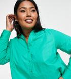 Pieces Curve Open Back Shirt In Bright Green