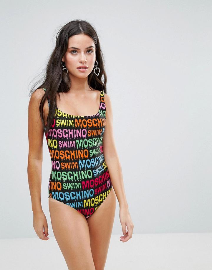 Moschnio Logo Swimsuit - Black
