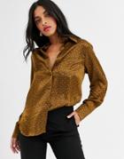 & Other Stories Chain Print Shirt In Golden Brown