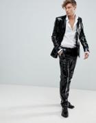 Asos Design Skinny Suit Pants In Black Pvc - Black