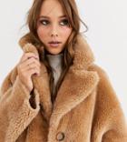 Urbancode Exclusive Reversible Shearling Coat-brown