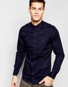 Tommy Hilfiger Poplin Shirt With Stretch In Slim Fit In Navy