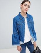 Kings Of Indigo Organic Cotton Denim Jacket With Raw Hem - Blue