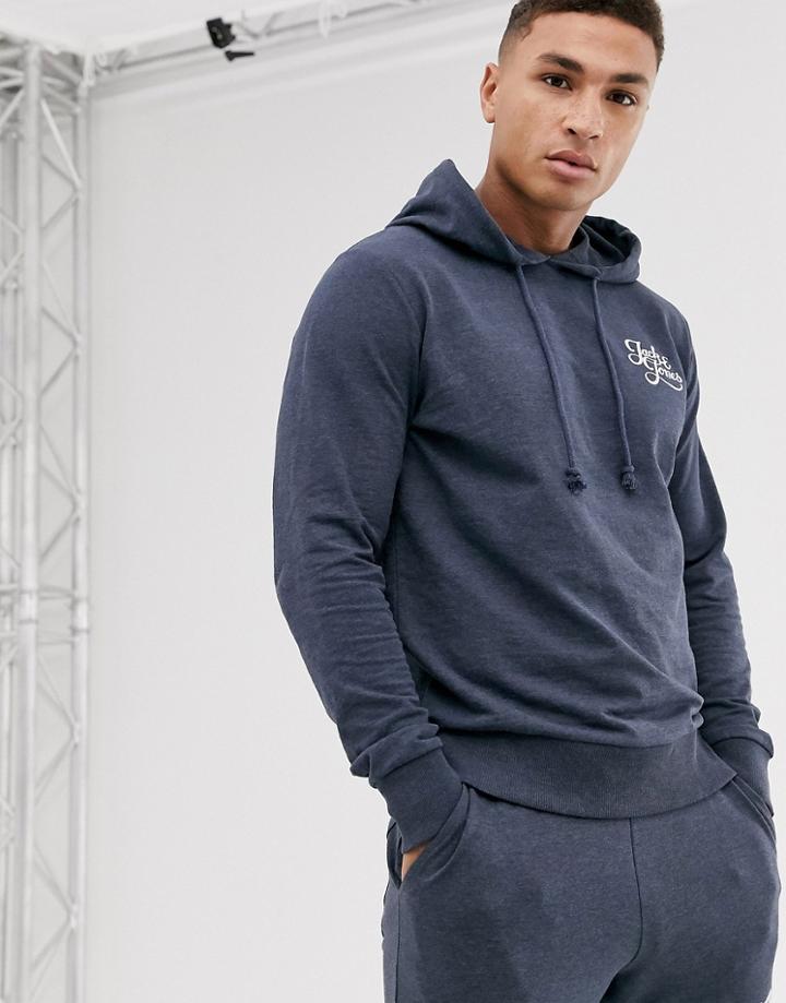 Jack & Jones Originals Script Logo Overhead Hoodie-navy