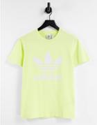 Adidas Originals Adicolor Large Logo T-shirt In Yellow