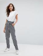 Noisy May Stripe Pant With Tie Waist - Multi