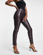 Mango Faux Leather Skinny Pants In Black-white