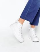 New Look High Top Platform Sneaker - White