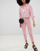 Pull & Bear Two-piece Mom Jean In Stripe - Red