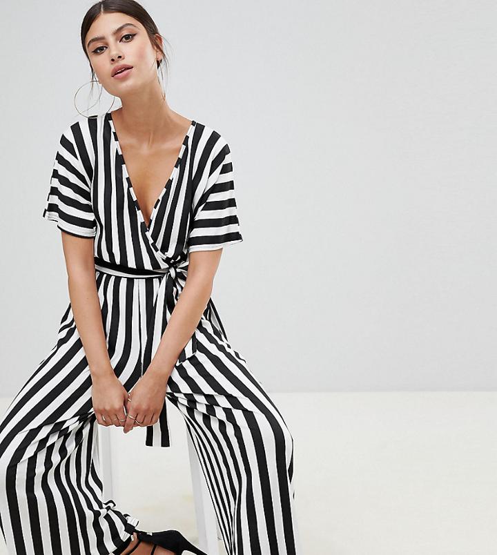 Boohoo Stripe Culotte Jumpsuit - Multi