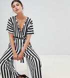 Boohoo Stripe Culotte Jumpsuit - Multi