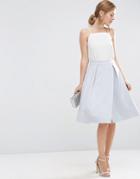 Asos Scuba Prom Skirt With Wrap - Ice Blue