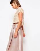Coast Capped Sleeve Sequin Top - Blush