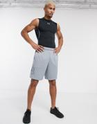 Under Armour Training Tech Graphic Logo Shorts In Gray-grey