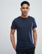 Bellfield T-shirt In Triangle Print With Raw Edges - Navy
