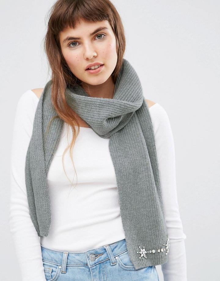 Alice Hannah Snowflake Scarf - White