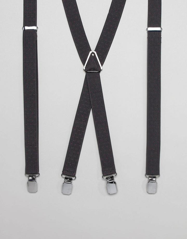 New Look Suspenders With Polka Dot In Gray - Gray
