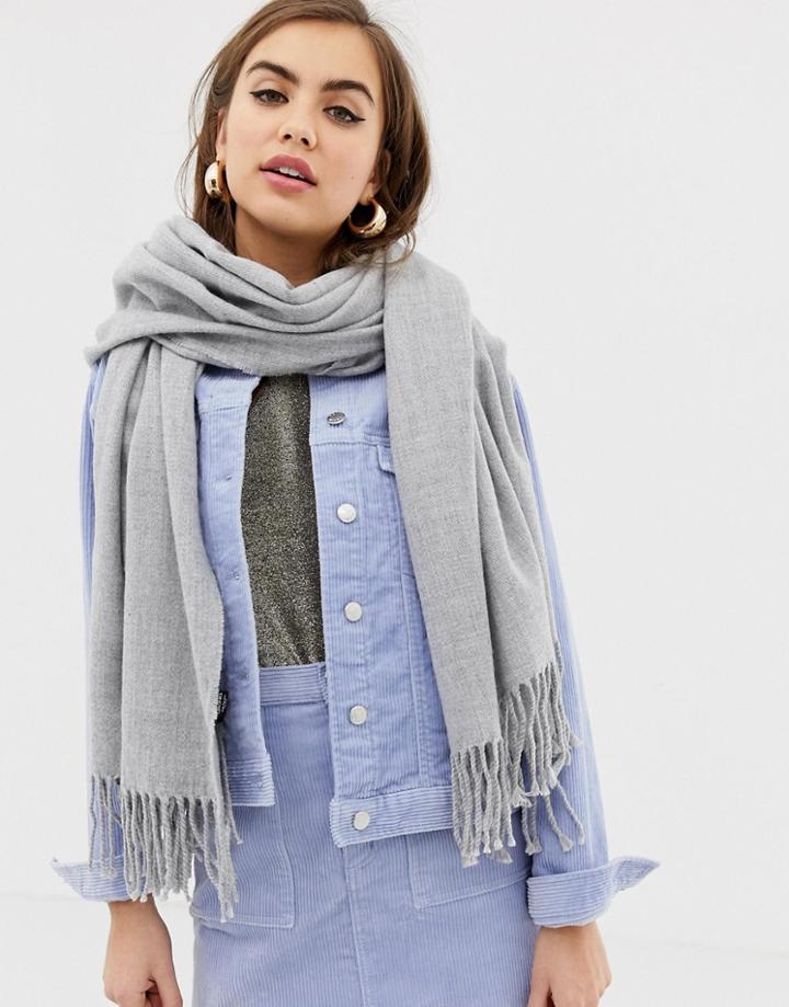 Monki Scarf In Light Gray - Gray