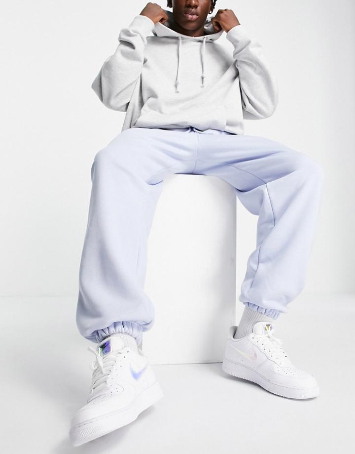 River Island Oversized Sweatpants In Blue-blues