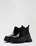 Miss Selfridge Cleated Sole Chunky Boots In Black