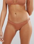 Minimale Animale High Leg Rib Bikini Bottom - Copper