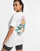 Hnr Ldn Oversized T-shirt With Graphic Palm Back Print-grey