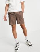 Pull & Bear Chino Shorts In Brown