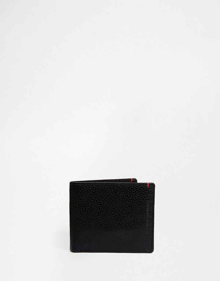 Tommy Hilfiger Tiago Cc Leather Billfold Wallet With Coin Pocket - Black