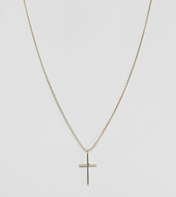 Kingsley Ryan Sterling Silver Gold Plated Cross Pendant Necklace - Gold