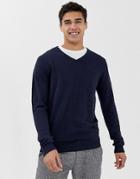 Selected Homme V-neck Sweater-navy