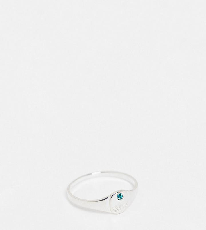 Kingsley Ryan December Birthstone Ring In Sterling Silver With Blue Zircon Crystal