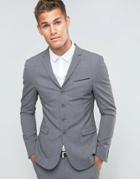 Asos Super Skinny Four Button Suit Jacket In Gray
